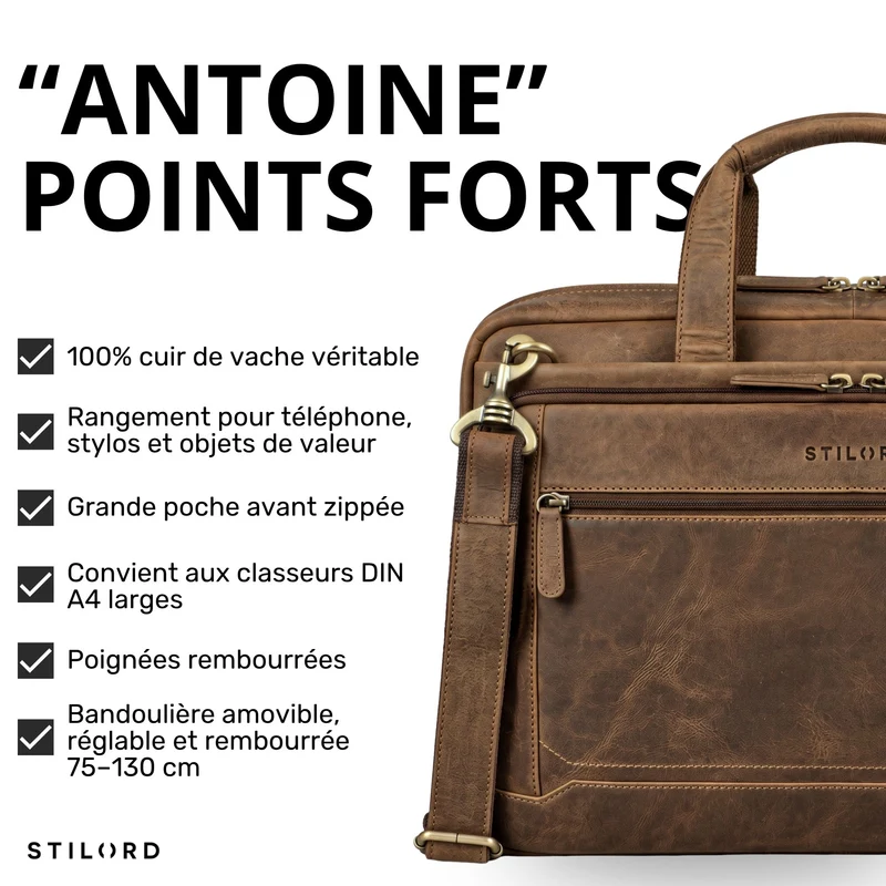 "Antoine" Vintage Ledertasche Business