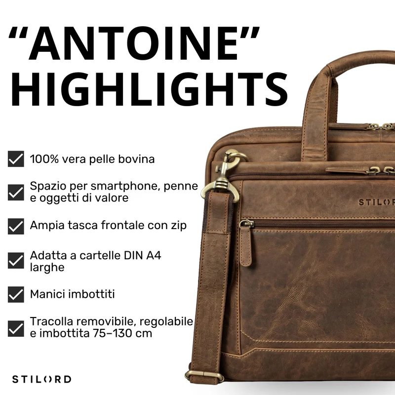 "Antoine" Vintage Ledertasche Business