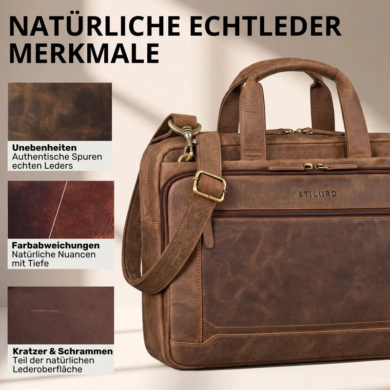 "Antoine" Vintage Ledertasche Business
