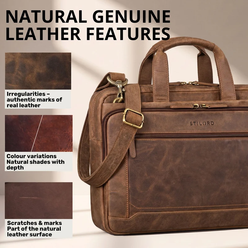 "Antoine" Vintage Ledertasche Business