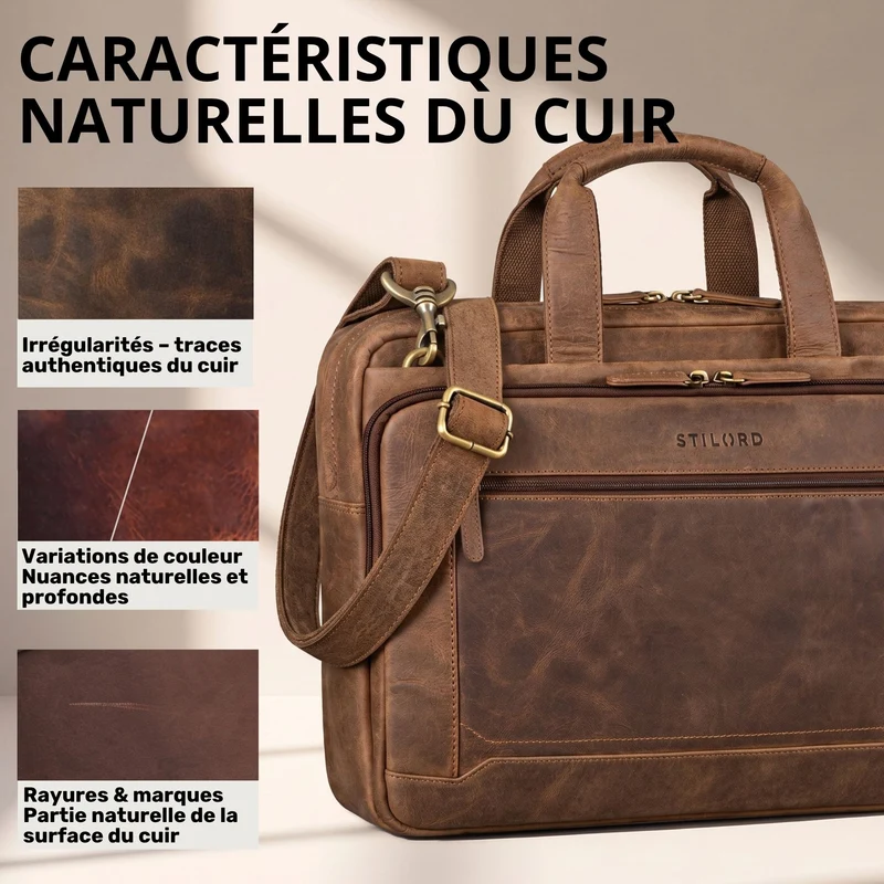 "Antoine" Vintage Ledertasche Business