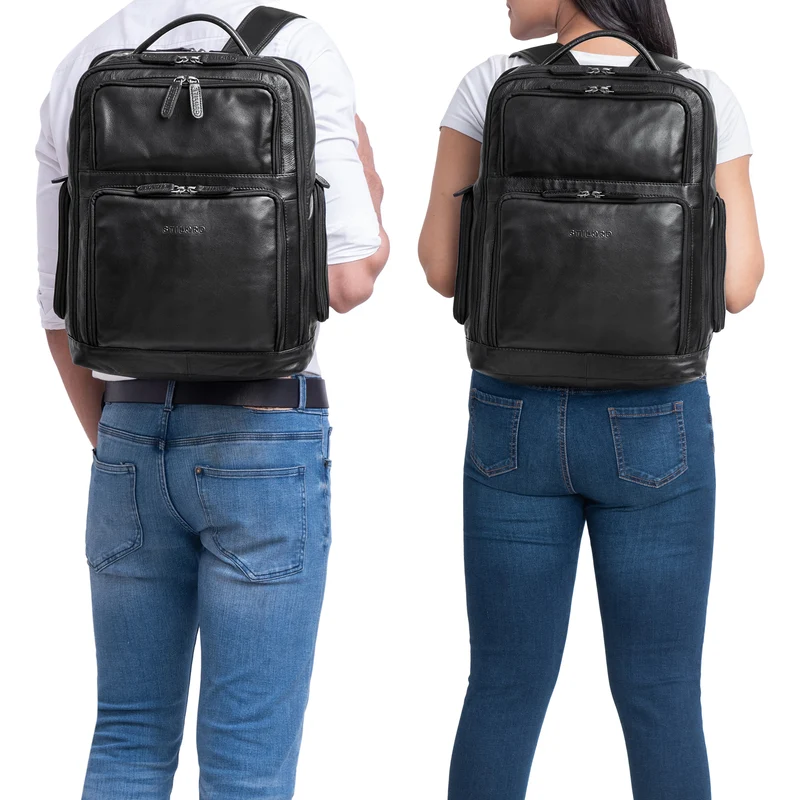 "Jayden" Business Rucksack Leder 15 16 17 Zoll Laptopfach Damen Herren