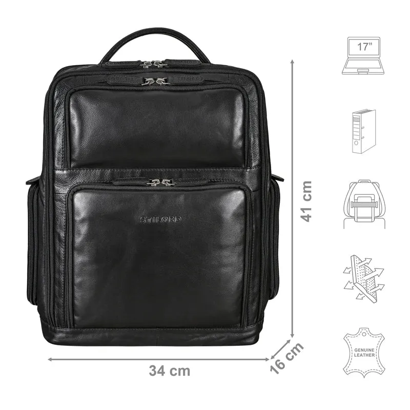 "Jayden" Business Rucksack Leder 15 16 17 Zoll Laptopfach Damen Herren