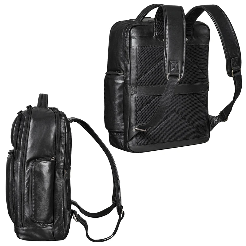 "Jayden" Business Rucksack Leder 15 16 17 Zoll Laptopfach Damen Herren