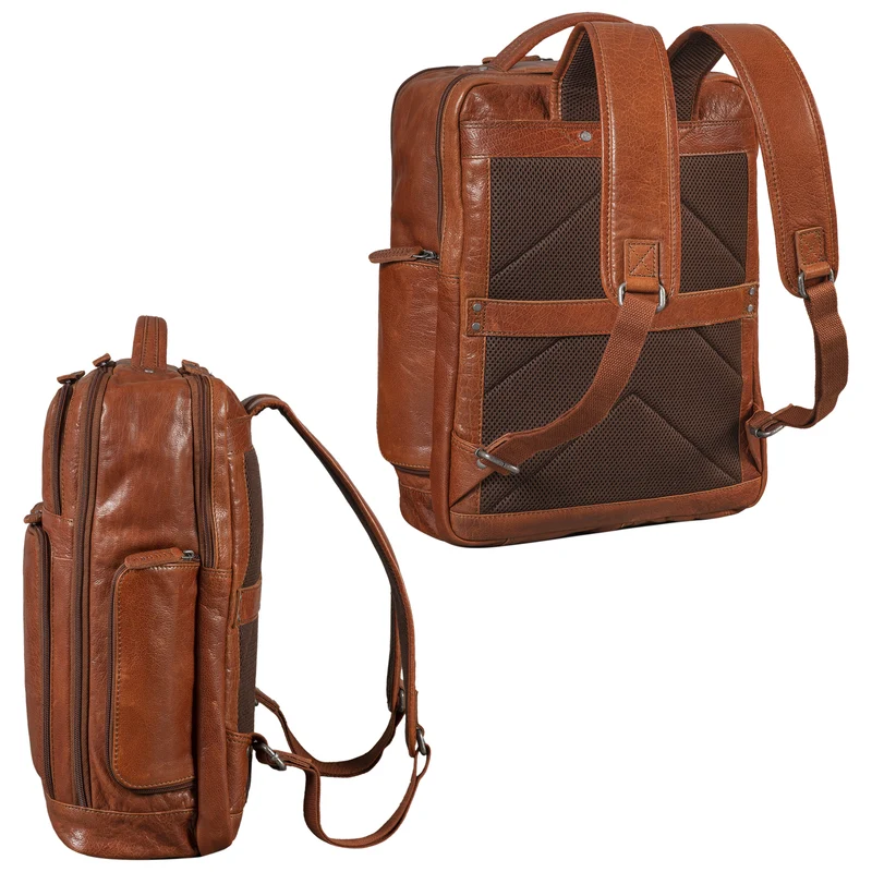 "Jayden" Business Rucksack Leder 15 16 17 Zoll Laptopfach Damen Herren