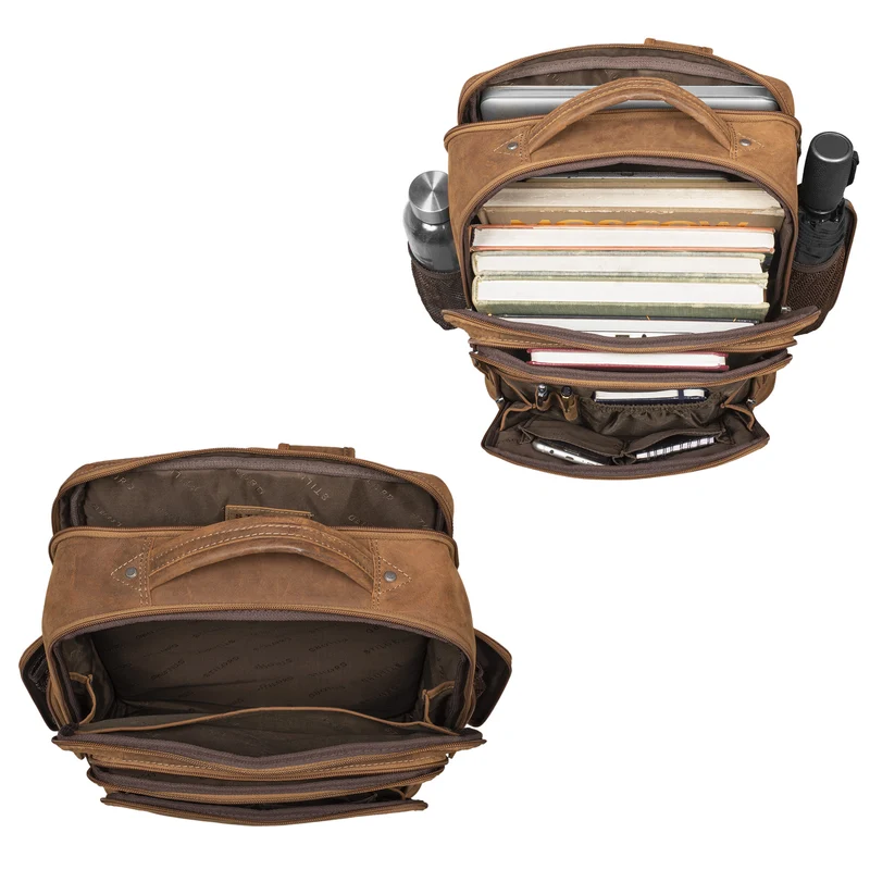 "Jayden" Business Rucksack Leder 15 16 17 Zoll Laptopfach Damen Herren