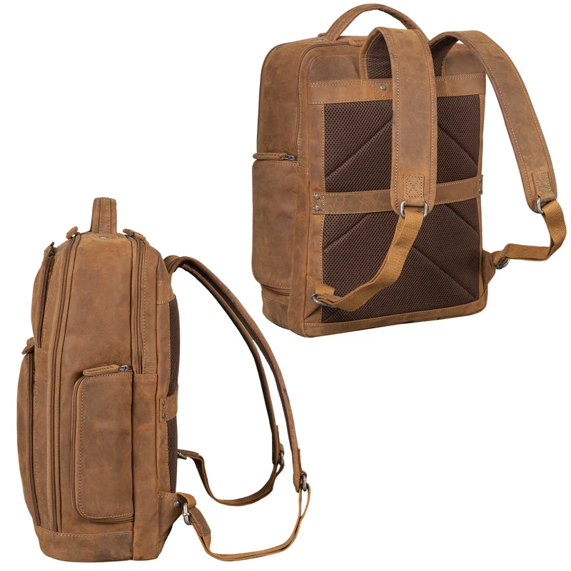 "Jayden" Business Rucksack Leder 15 16 17 Zoll Laptopfach Damen Herren