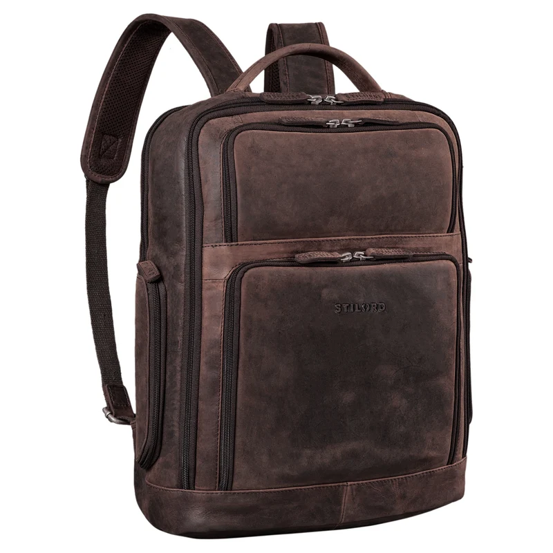 "Jayden" Business Rucksack Leder 15 16 17 Zoll Laptopfach Damen Herren