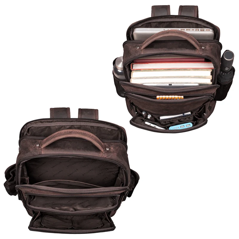 "Jayden" Business Rucksack Leder 15 16 17 Zoll Laptopfach Damen Herren