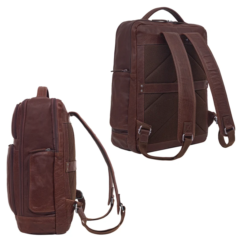 "Jayden" Business Rucksack Leder 15 16 17 Zoll Laptopfach Damen Herren