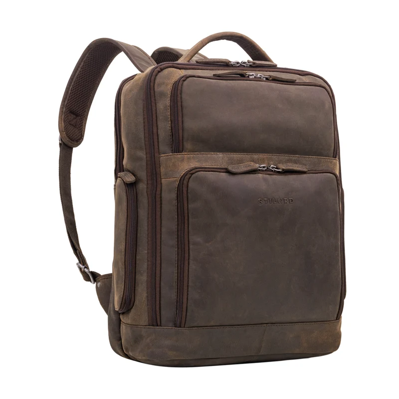 "Jayden" Business Rucksack Leder 15 16 17 Zoll Laptopfach Damen Herren