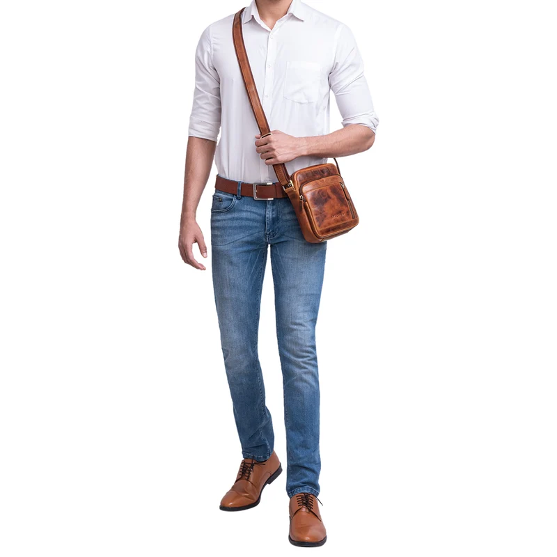 "Trae" Tasche Herren Umhängetasche klein Leder