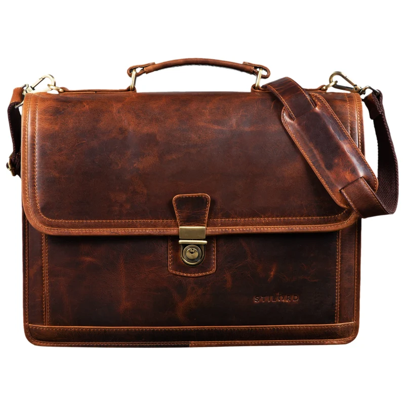 B-WARE "Thaddäus" Vintage Aktentasche Leder