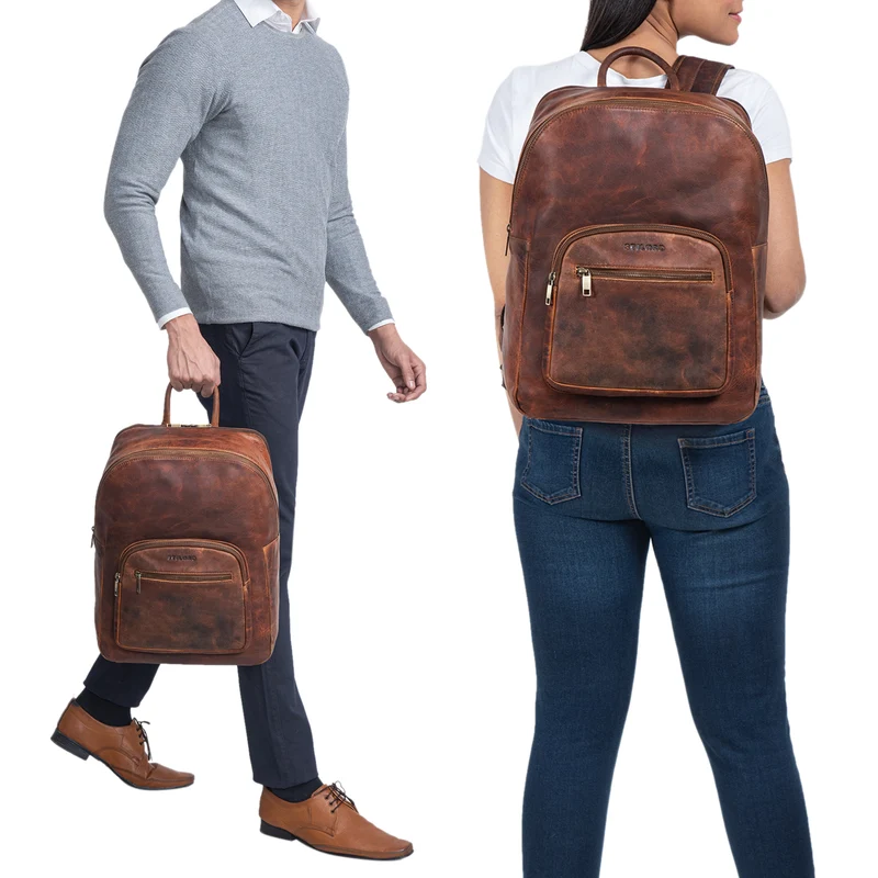 "Grant" Rucksack mit Laptopfach Leder