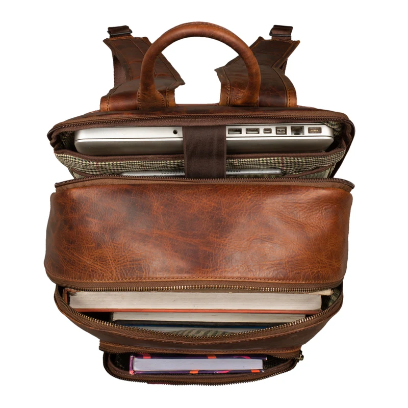 "Grant" Rucksack mit Laptopfach Leder