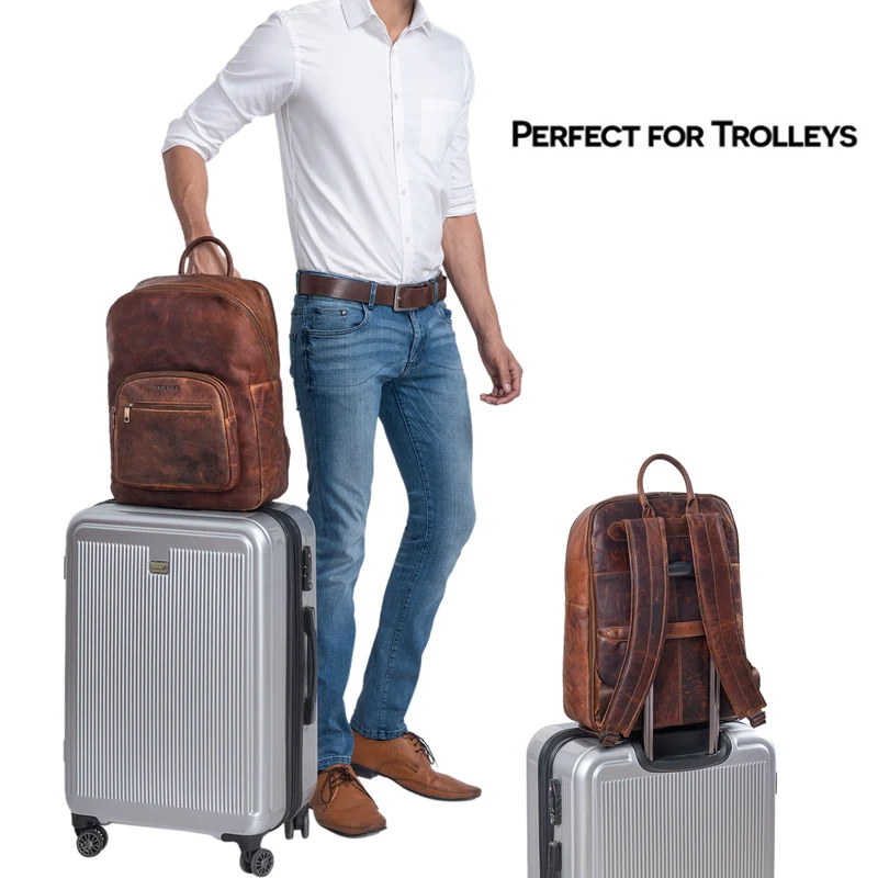 "Grant" Rucksack mit Laptopfach Leder