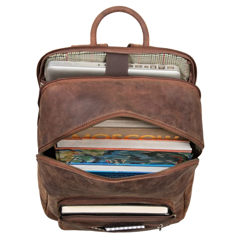 "Grant" Rucksack mit Laptopfach Leder