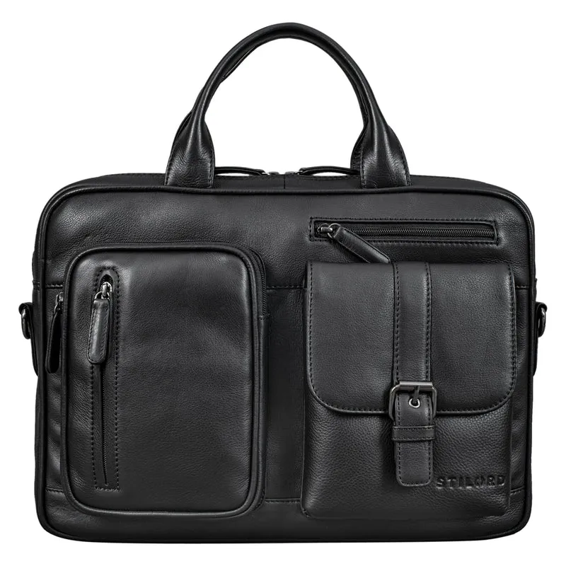 "Jenson" College Bag Leder Schwarz