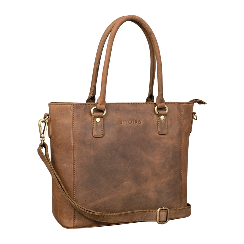STILORD "Abigail" Handtasche Büro Damen Leder Shopper Businesstasche elegant