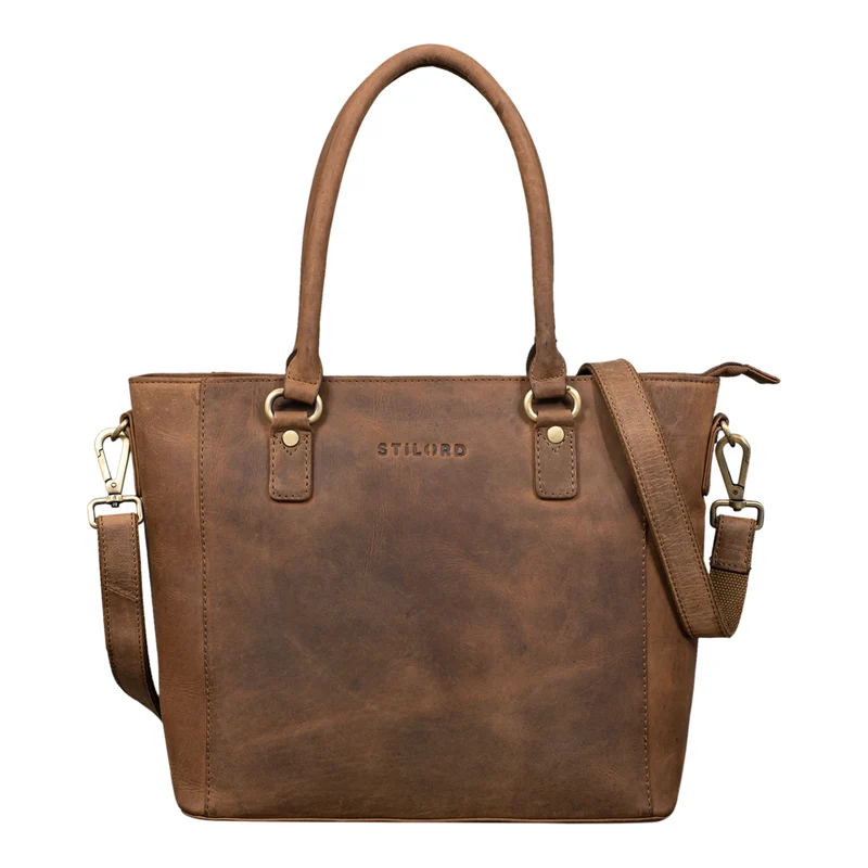 STILORD "Abigail" Handtasche Büro Damen Leder Shopper Businesstasche elegant