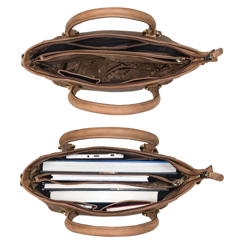 STILORD "Abigail" Handtasche Büro Damen Leder Shopper Businesstasche elegant