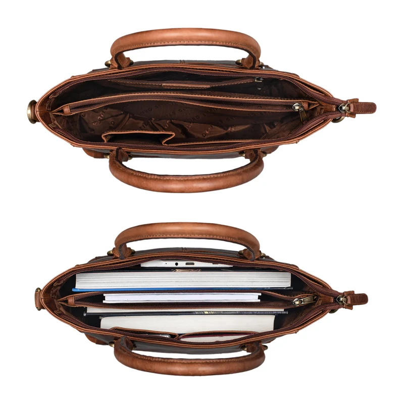 STILORD "Abigail" Handtasche Büro Damen Leder Shopper Businesstasche elegant