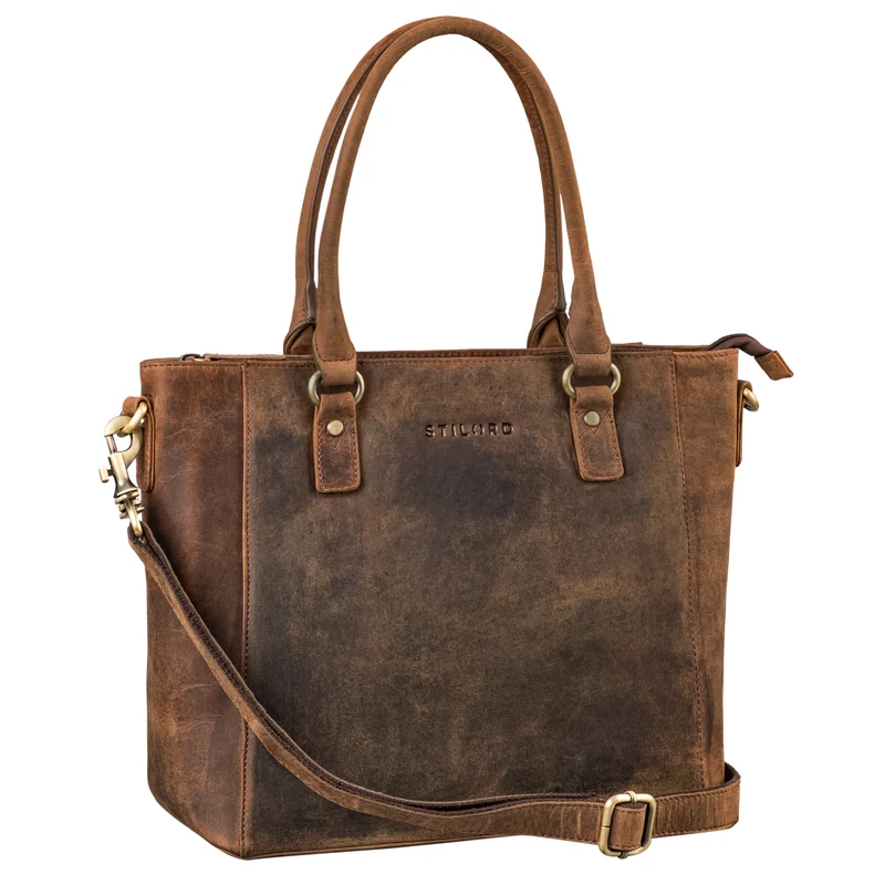 STILORD "Abigail" Handtasche Büro Damen Leder Shopper Businesstasche elegant