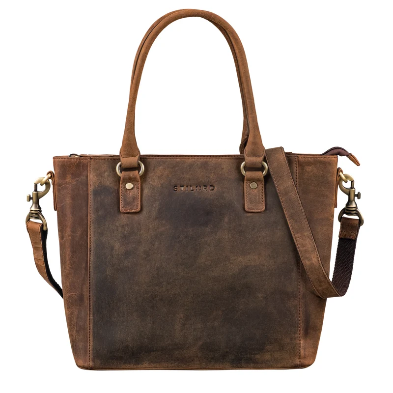 STILORD "Abigail" Handtasche Büro Damen Leder Shopper Businesstasche elegant
