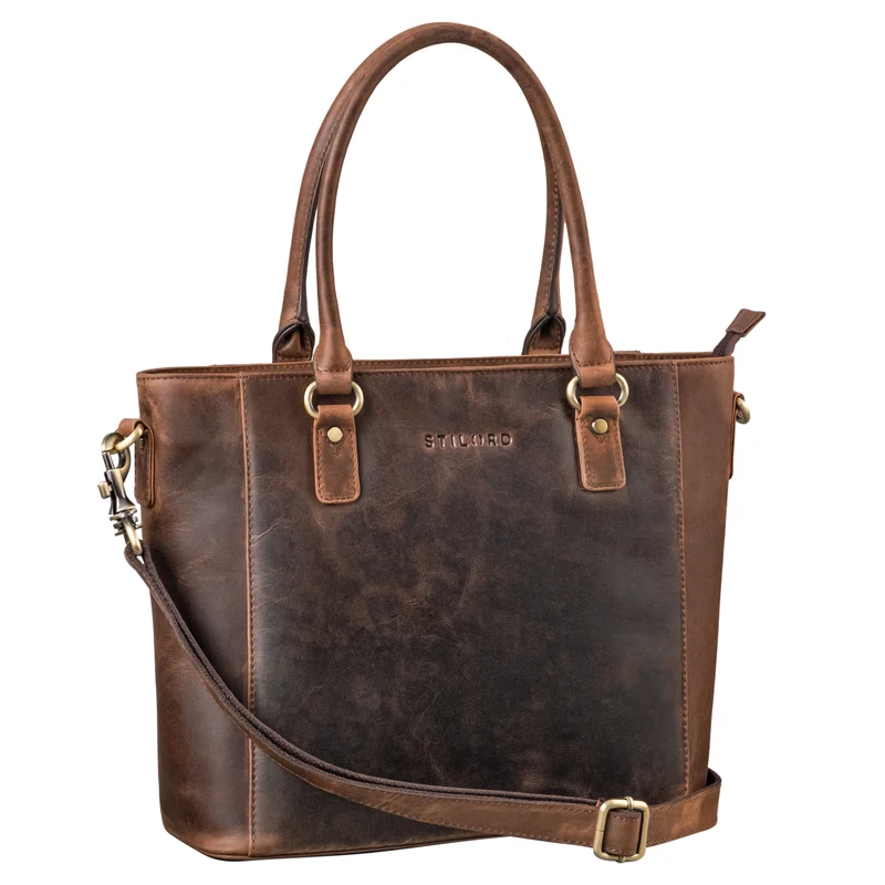STILORD "Abigail" Handtasche Büro Damen Leder Shopper Businesstasche elegant