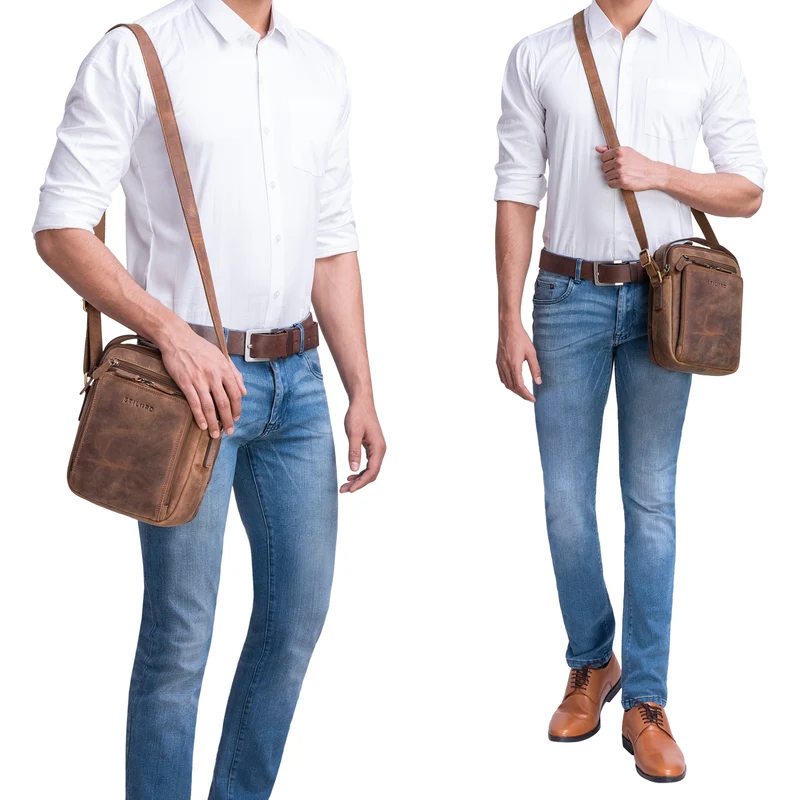 STILORD "Ilkay" Männer Tasche Leder Klein