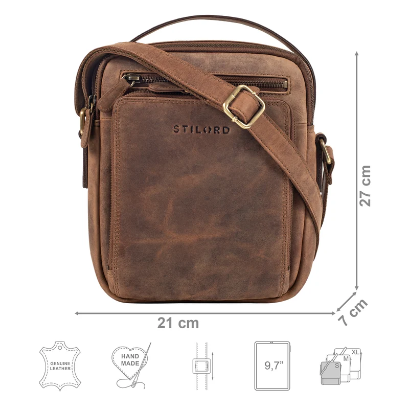 STILORD "Ilkay" Männer Tasche Leder Klein