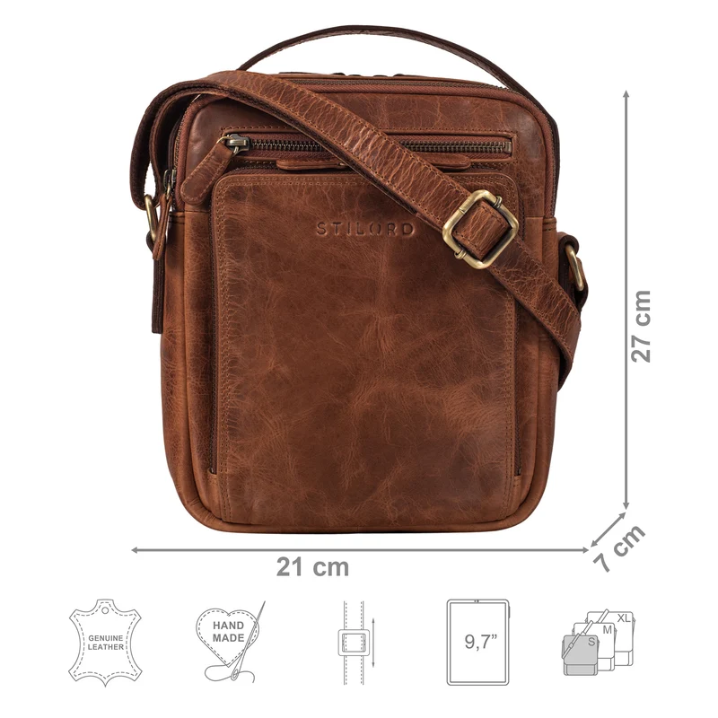 STILORD "Ilkay" Männer Tasche Leder Klein