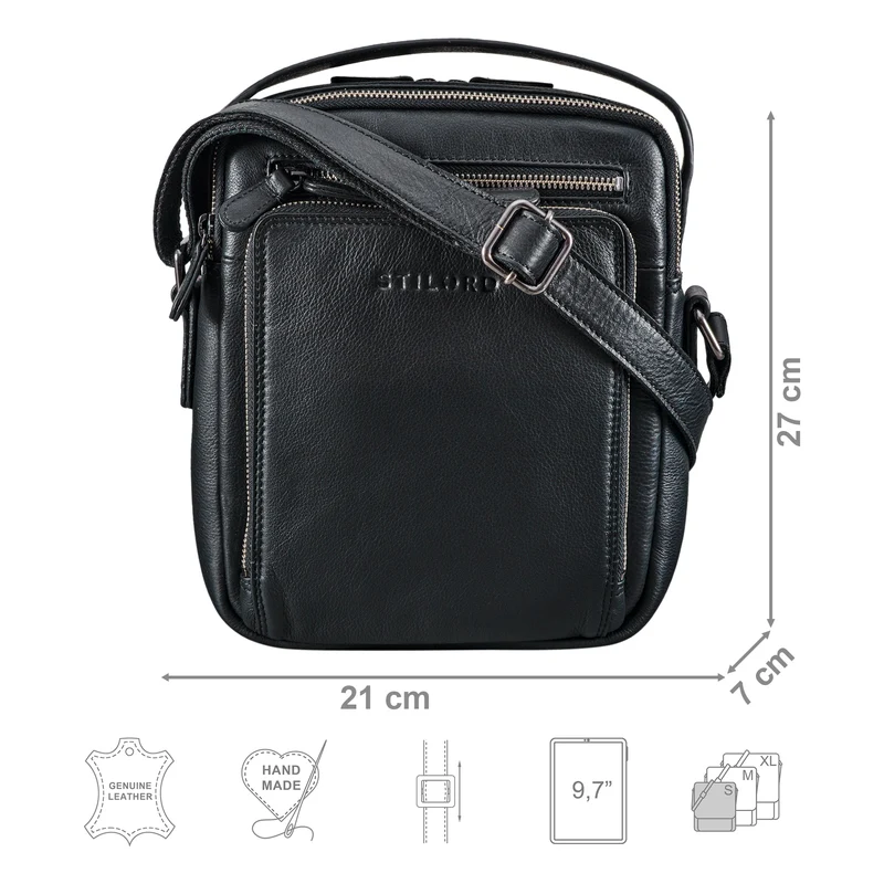 STILORD "Ilkay" Männer Tasche Leder Klein