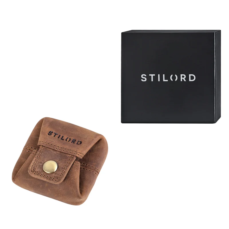 STILORD "Claron" Kleingeldbörse Leder Klein