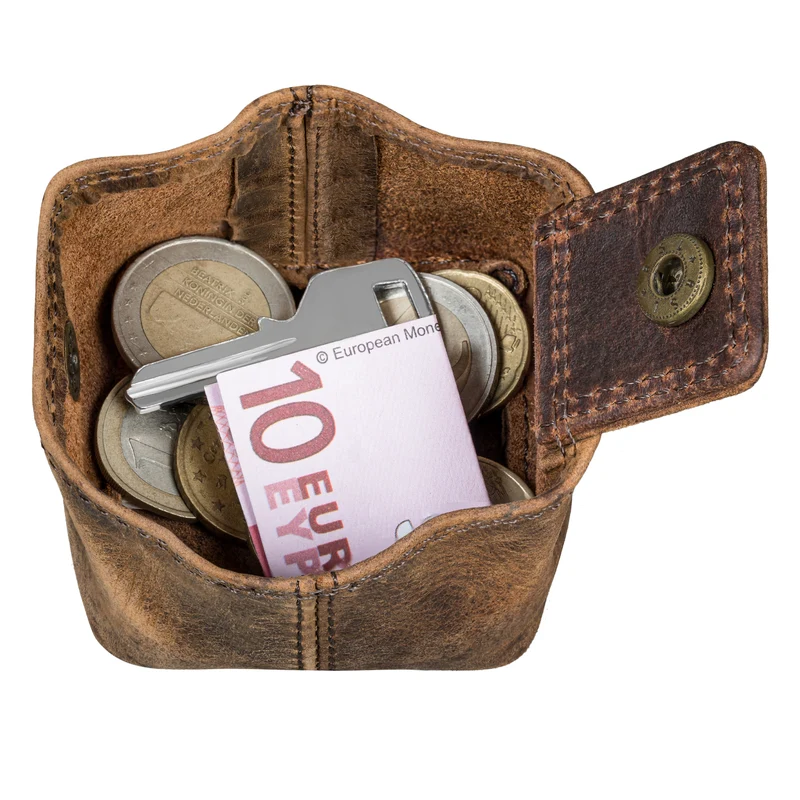 STILORD "Claron" Kleingeldbörse Leder Klein