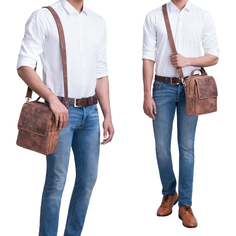 "Gideon" Leder Umhängetasche Herren Vintage