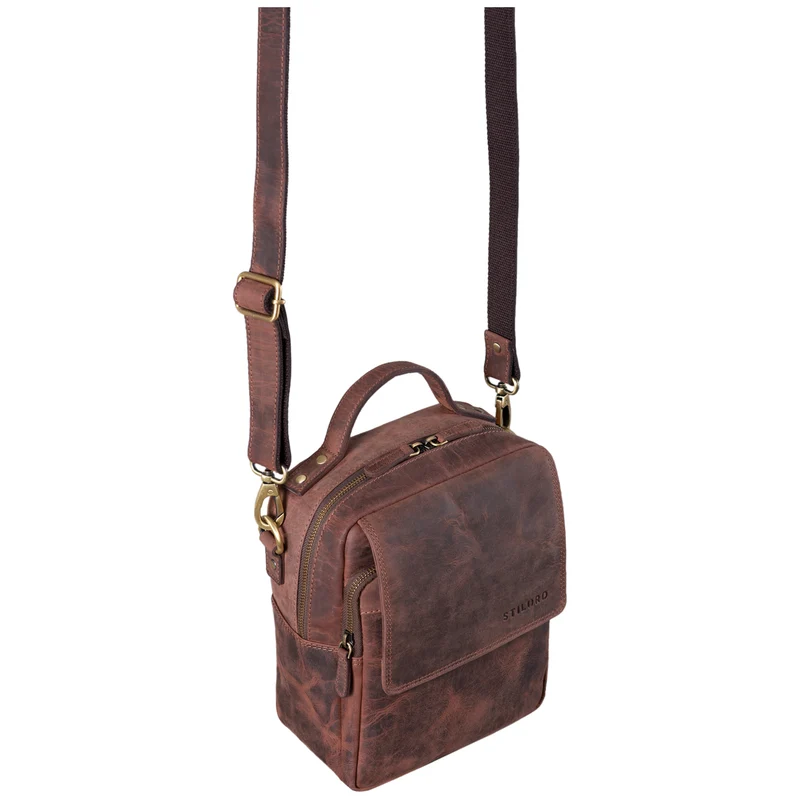 "Gideon" Leder Umhängetasche Herren Vintage
