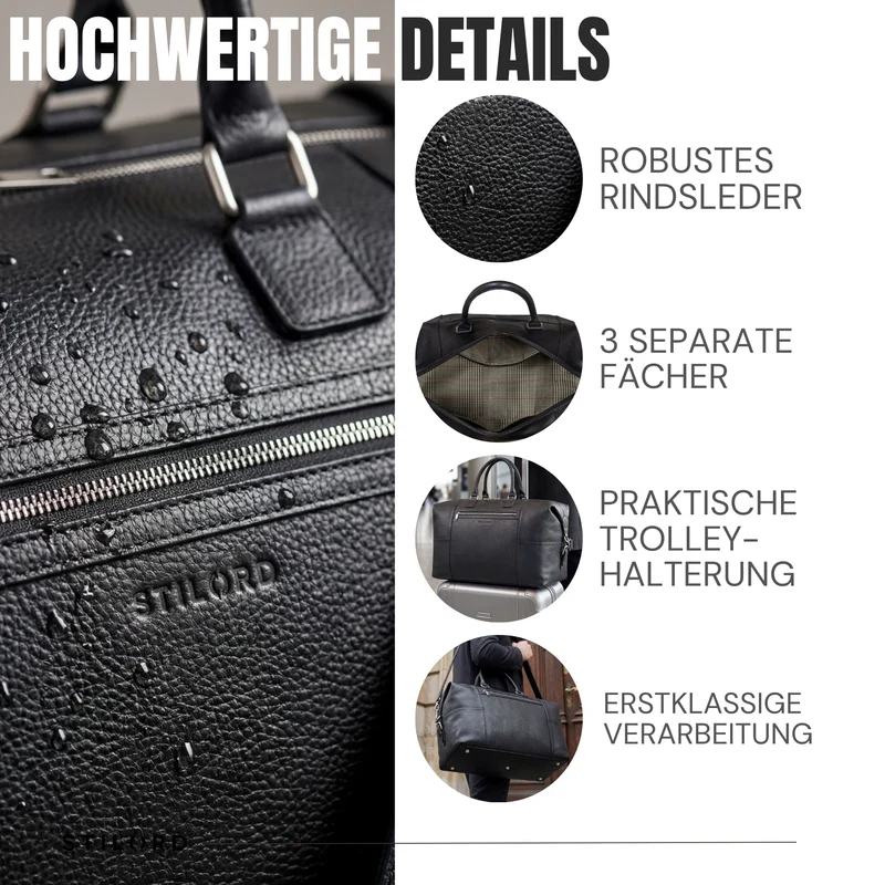 "Rover" Leder Weekender Herren Reisetasche