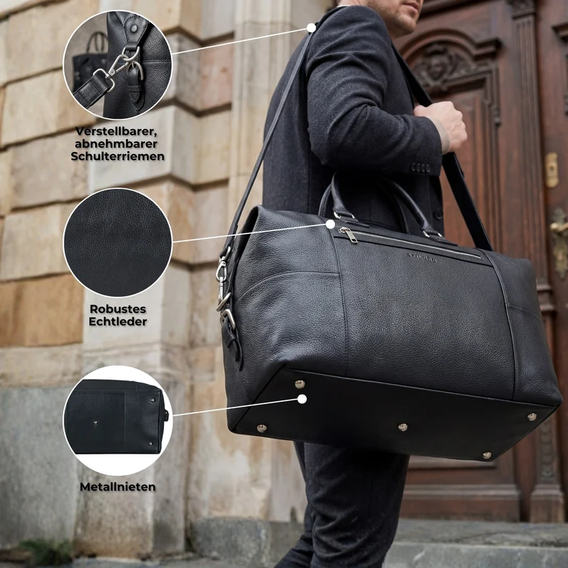 "Rover" Leder Weekender Herren Reisetasche
