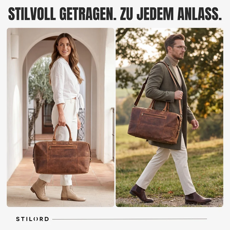 "Rover" Leder Weekender Herren Reisetasche