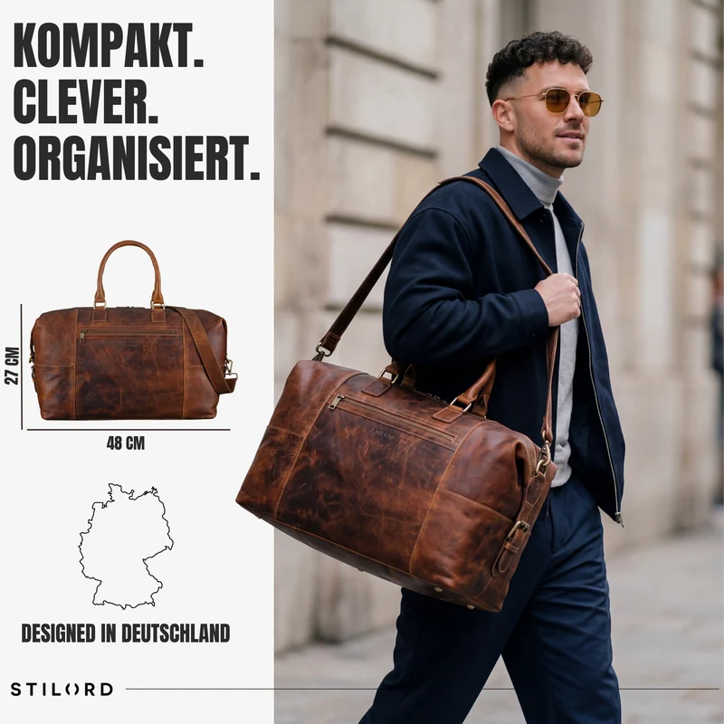 "Rover" Leder Weekender Herren Reisetasche