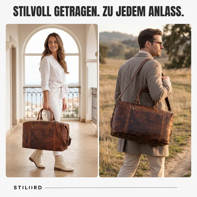 "Rover" Leder Weekender Herren Reisetasche
