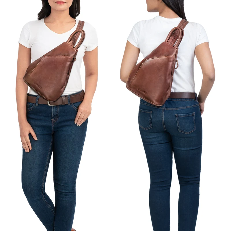 "Lyanna" Sling Bag Damen Crossbody Rucksack 2-in-1 Leder