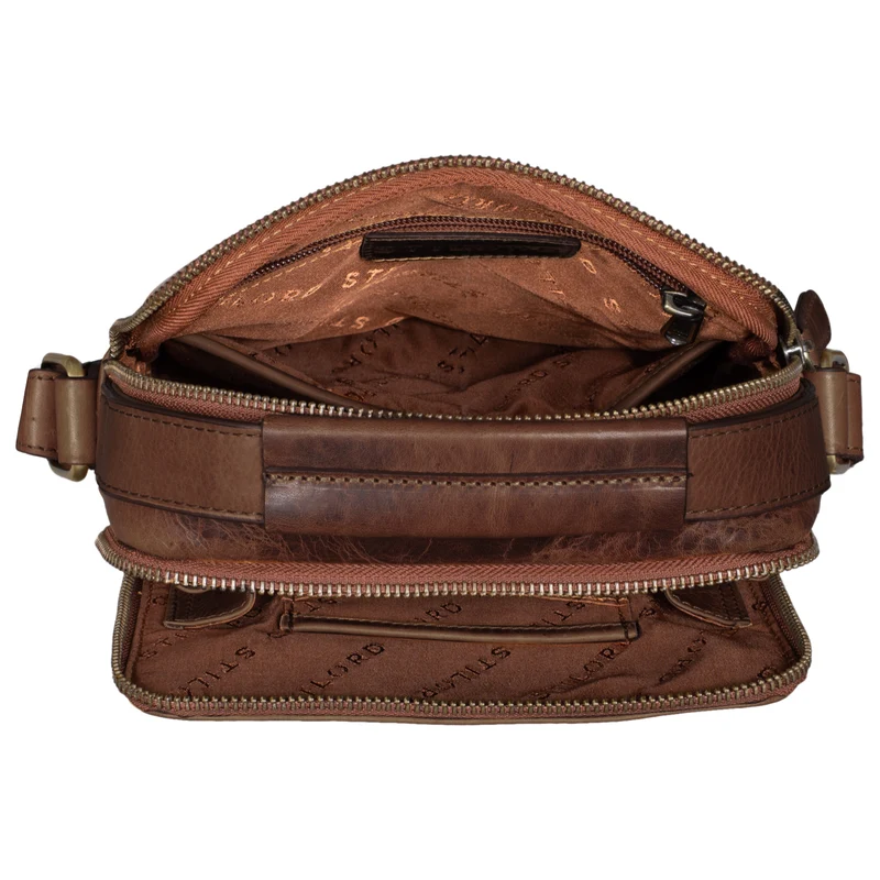 "Bastian" Schultertasche Herren Leder Vintage