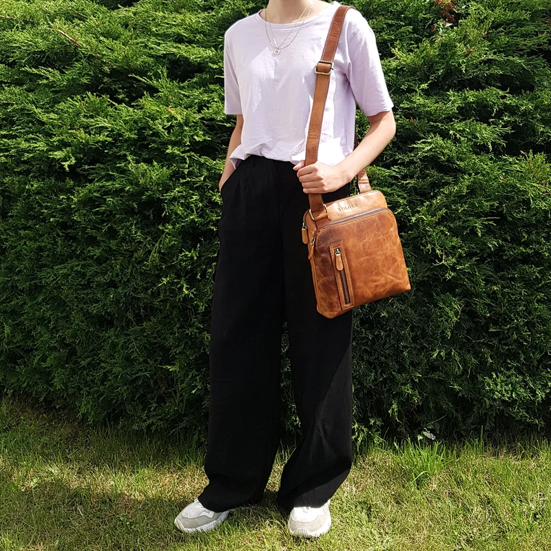"Heike" Leder Umhängetasche Vintage