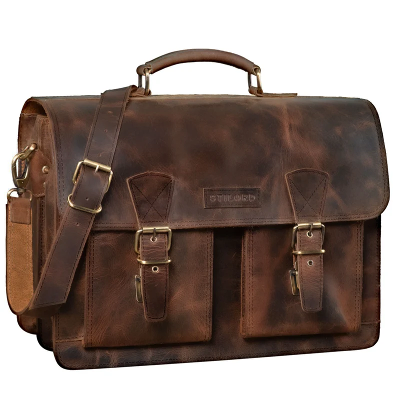 B-WARE "Jeffrey" Lehrertasche Aktentasche Leder