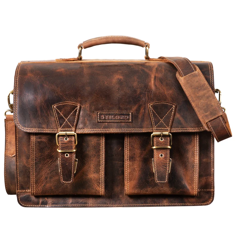 B-WARE "Jeffrey" Lehrertasche Aktentasche Leder