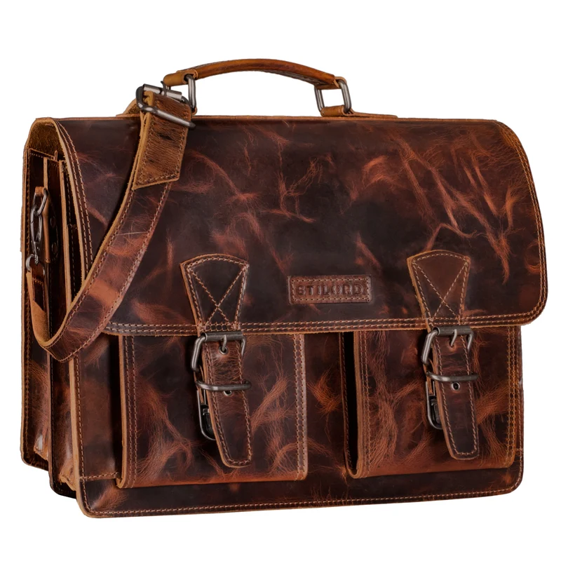 B-WARE "Jeffrey" Lehrertasche Aktentasche Leder