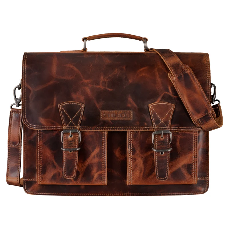 B-WARE "Jeffrey" Lehrertasche Aktentasche Leder