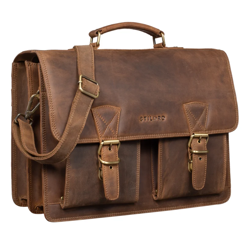B-WARE "Jeffrey" Lehrertasche Aktentasche Leder